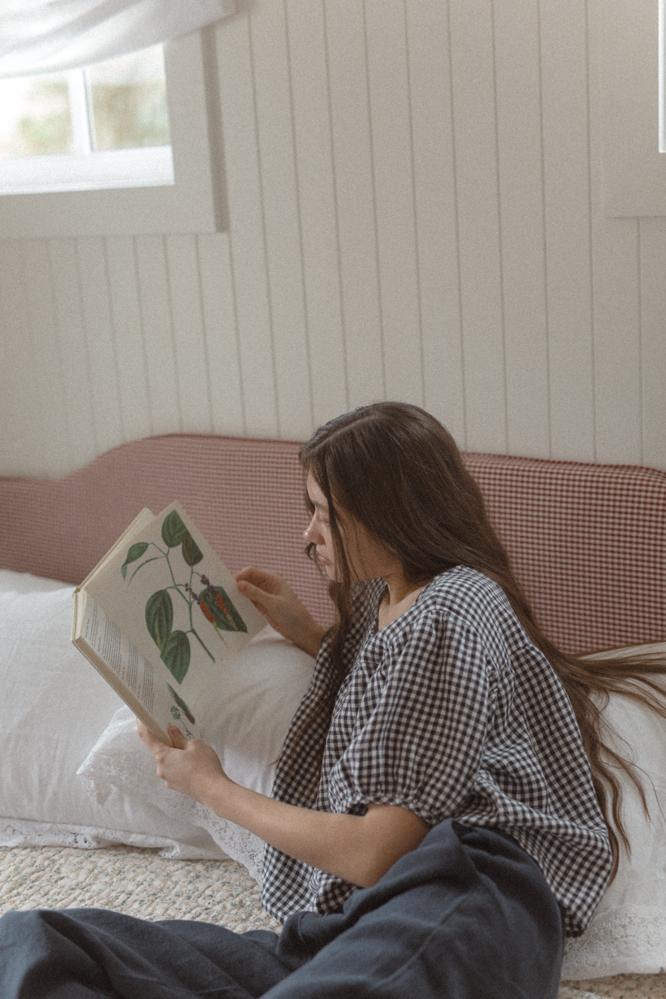 Cosette Top Marine Gingham