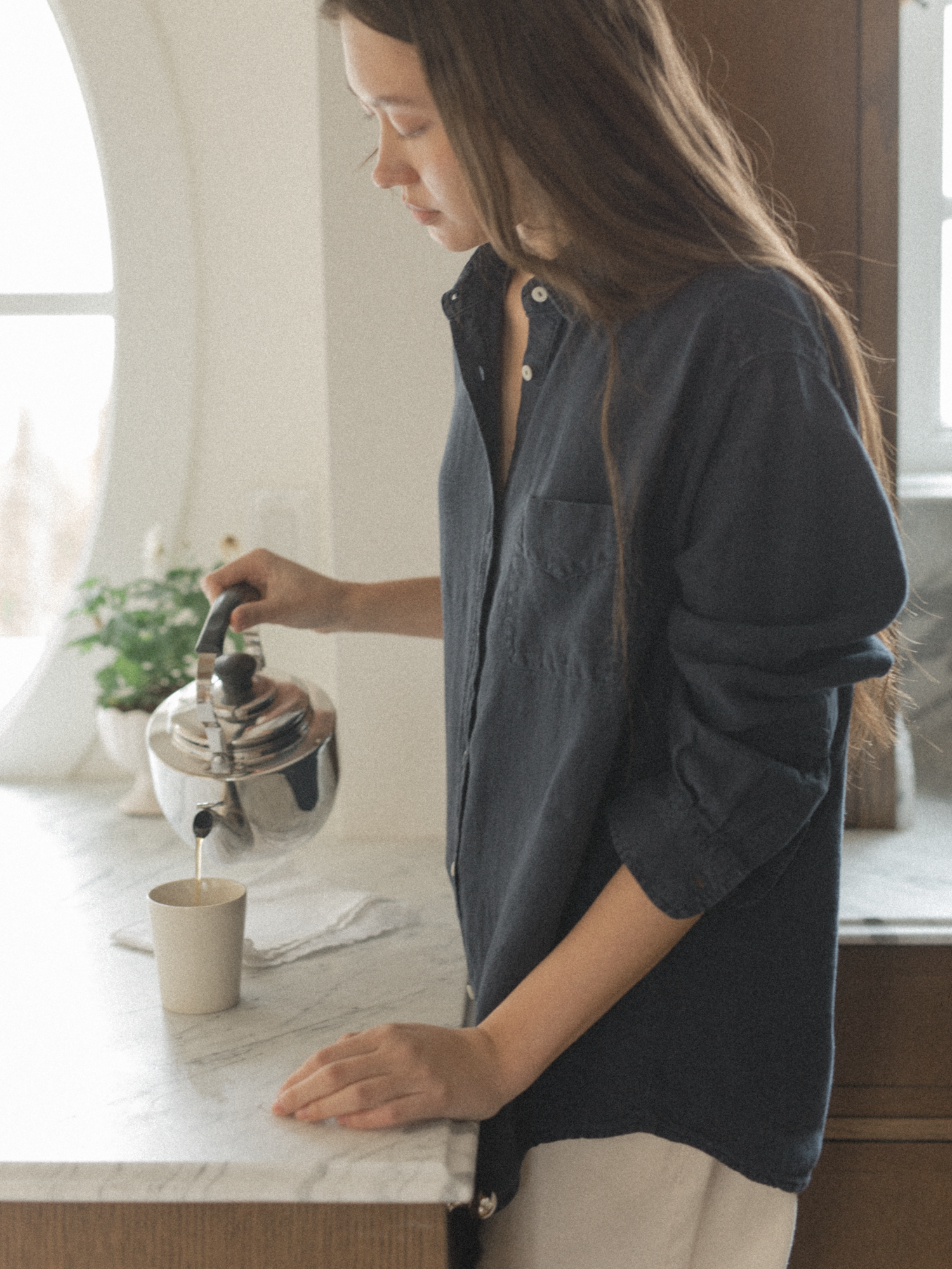 Britta Shirt Linen Navy
