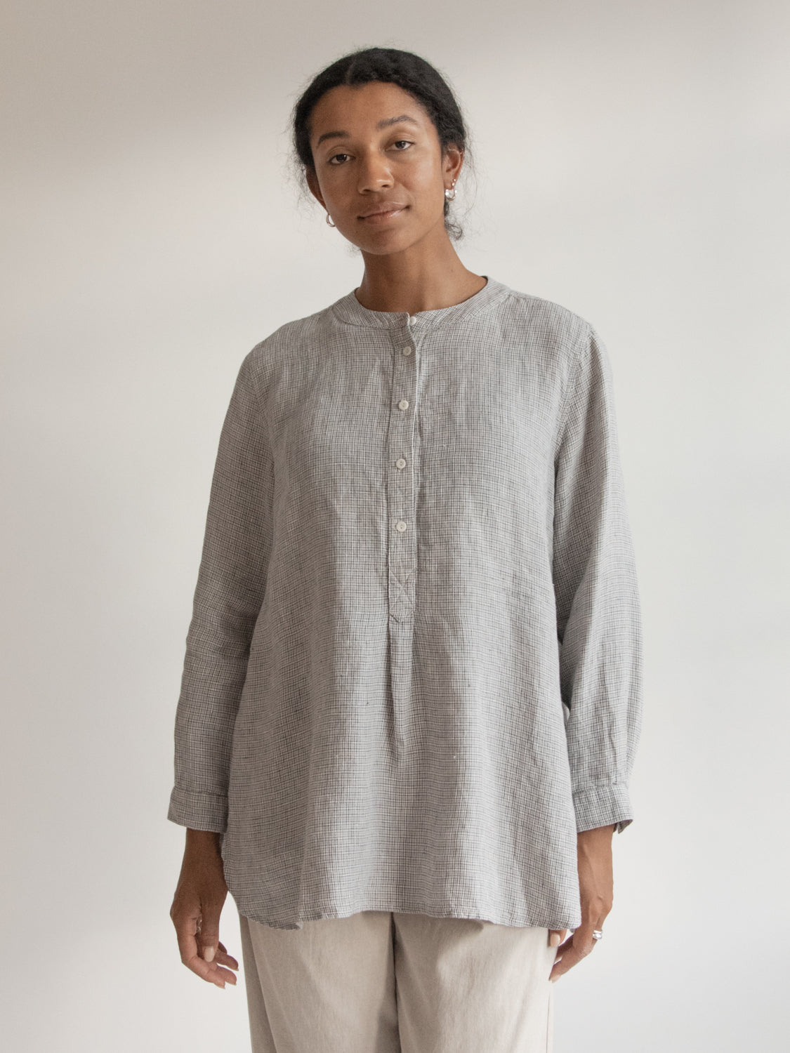 Theo Tunic in Dove Check