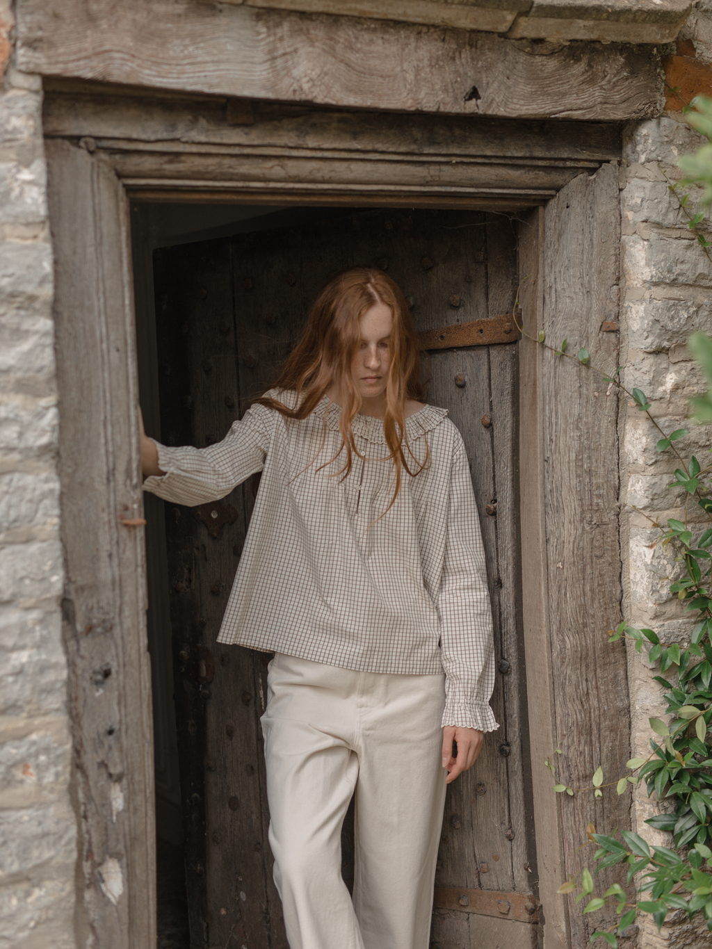 Isla Blouse Beige Check