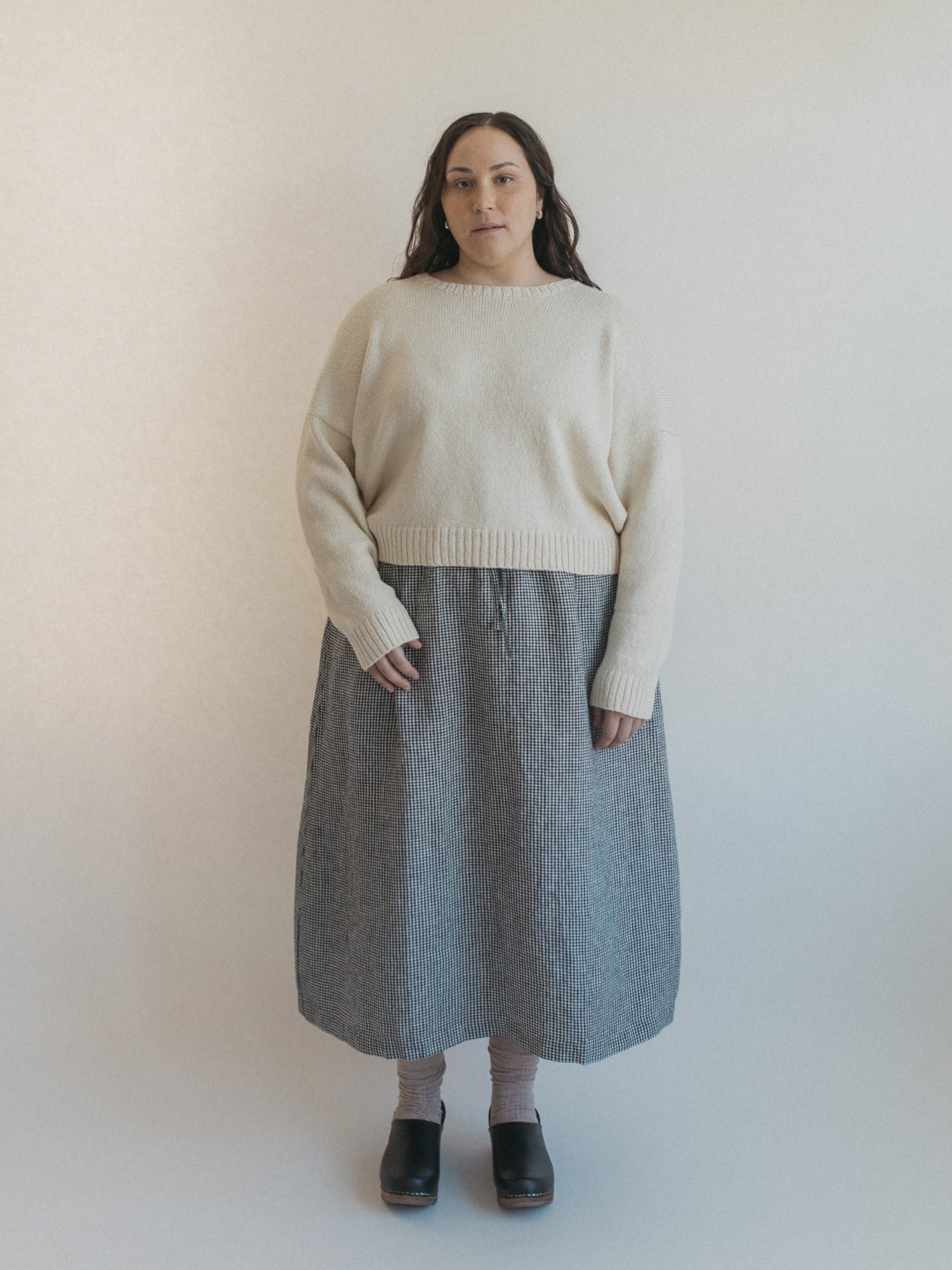 Adrie Skirt in Gingham Noir