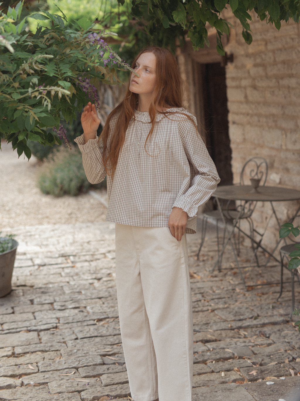 Isla Blouse Beige Check