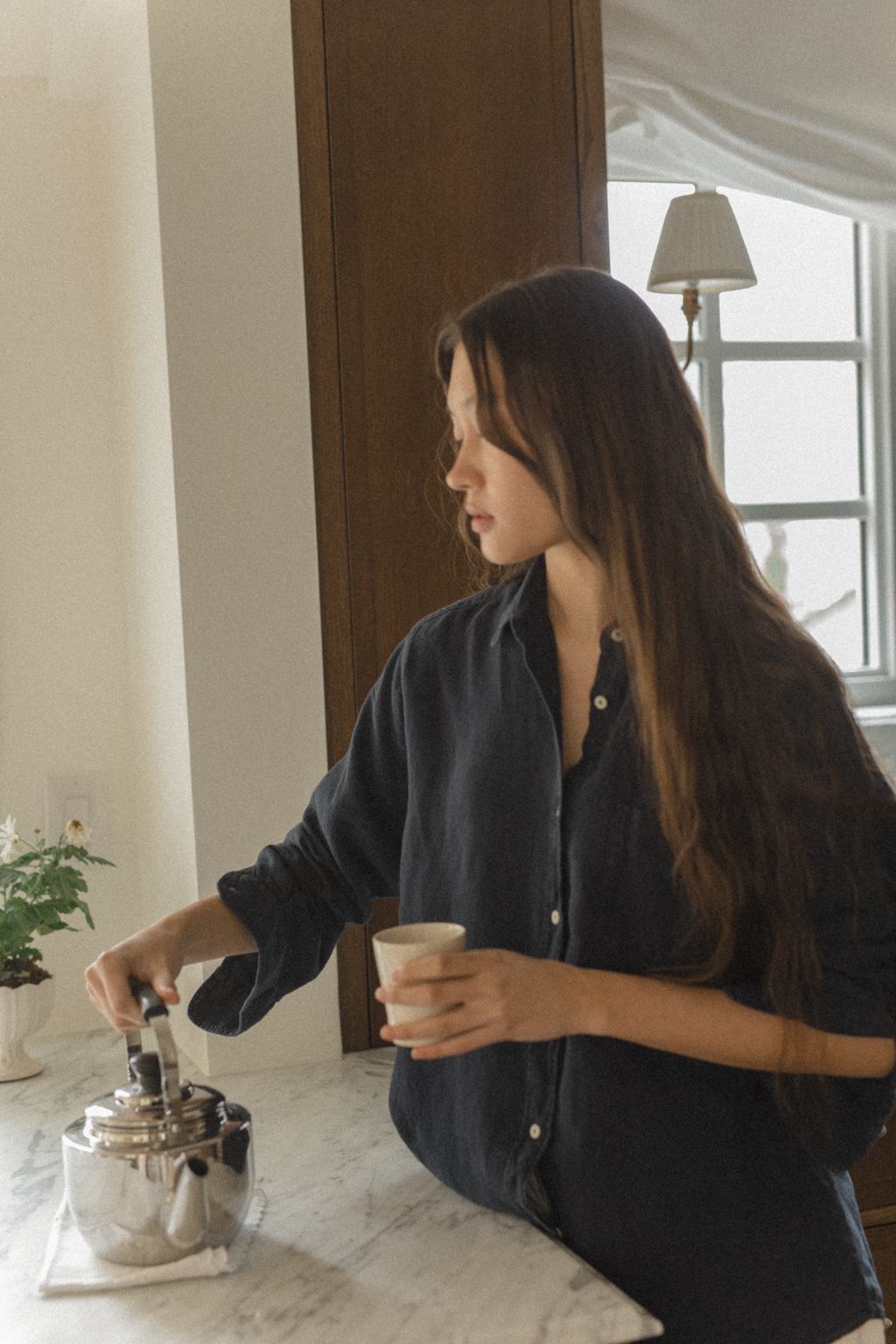 Britta Shirt Linen Navy