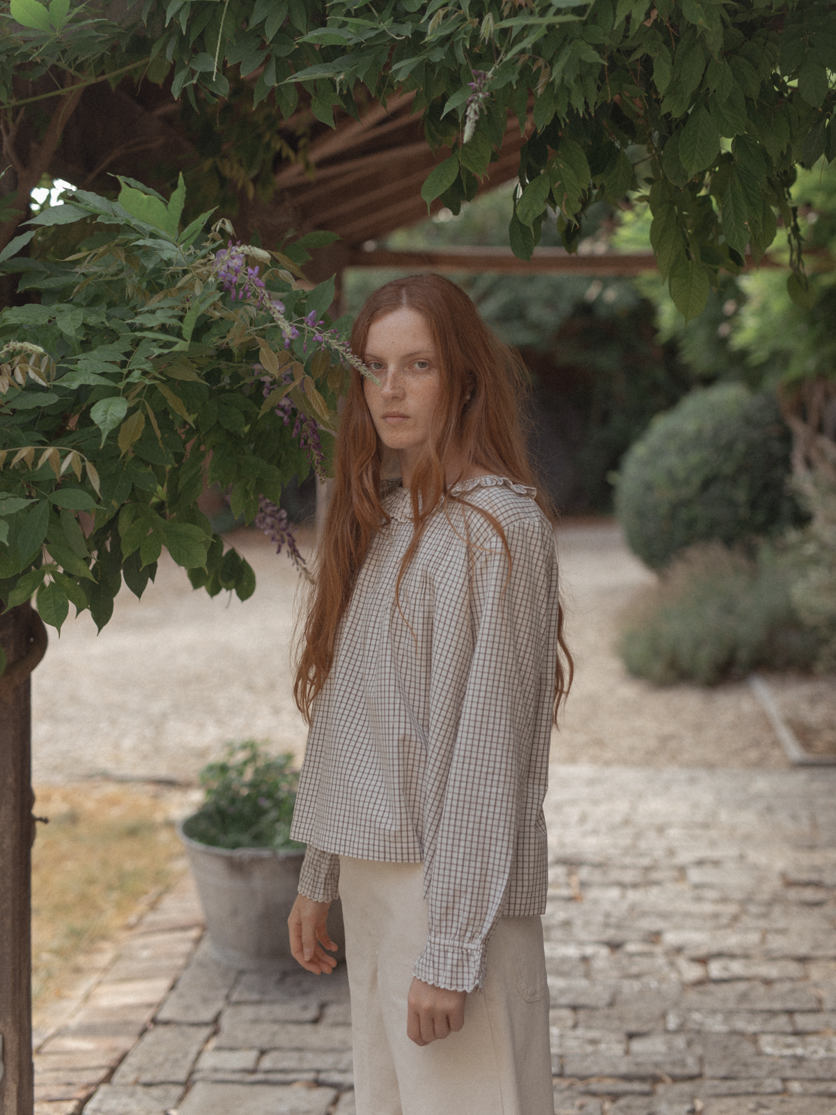 Isla Blouse Beige Check
