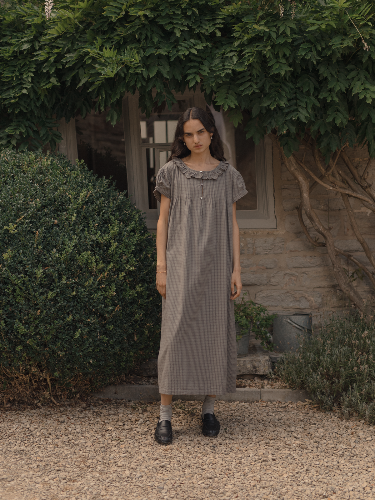 Clover Dress Grey Check