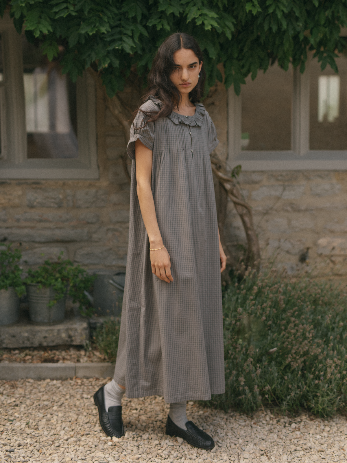 Clover Dress Grey Check