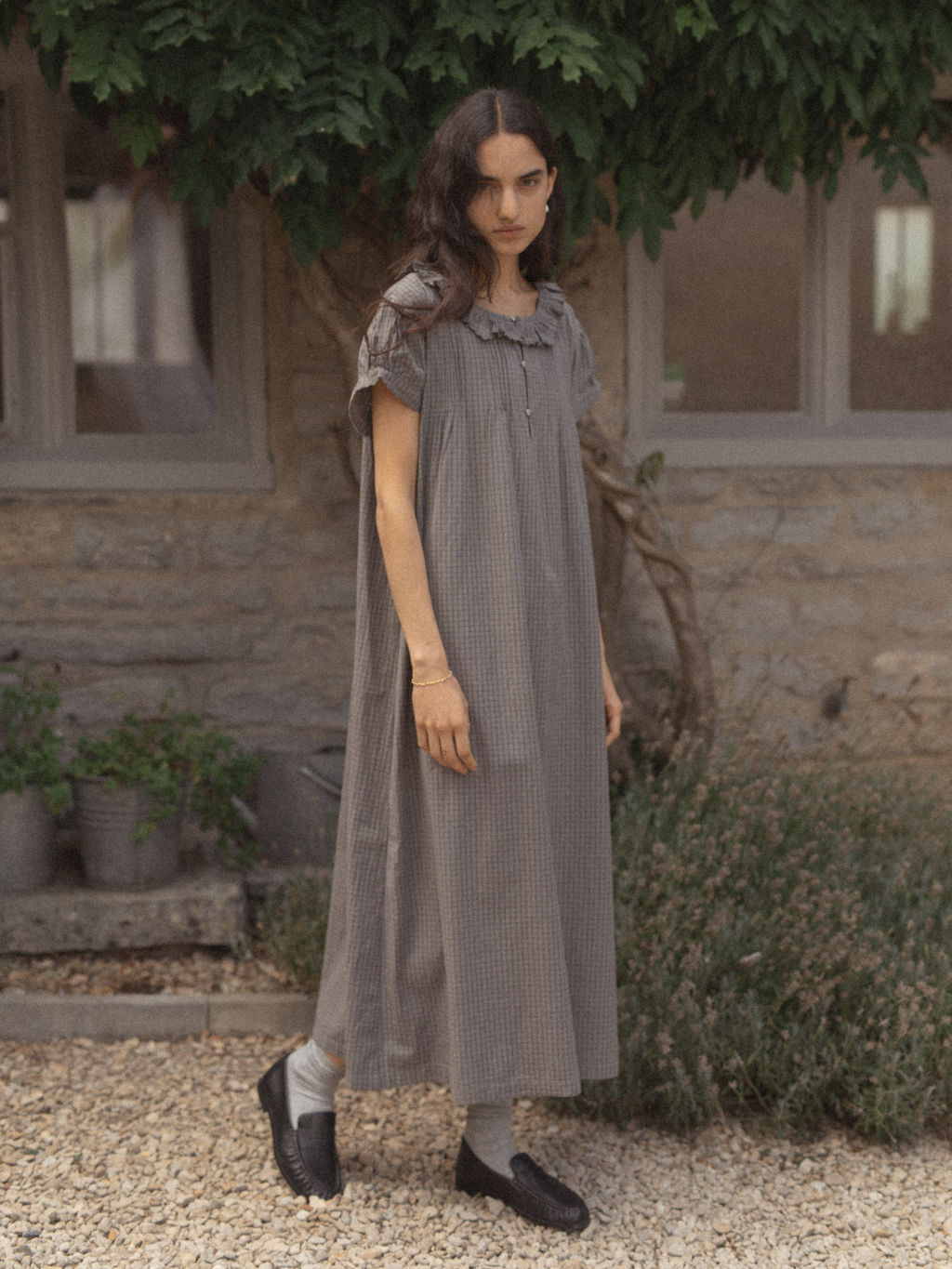 Clover Dress Grey Check