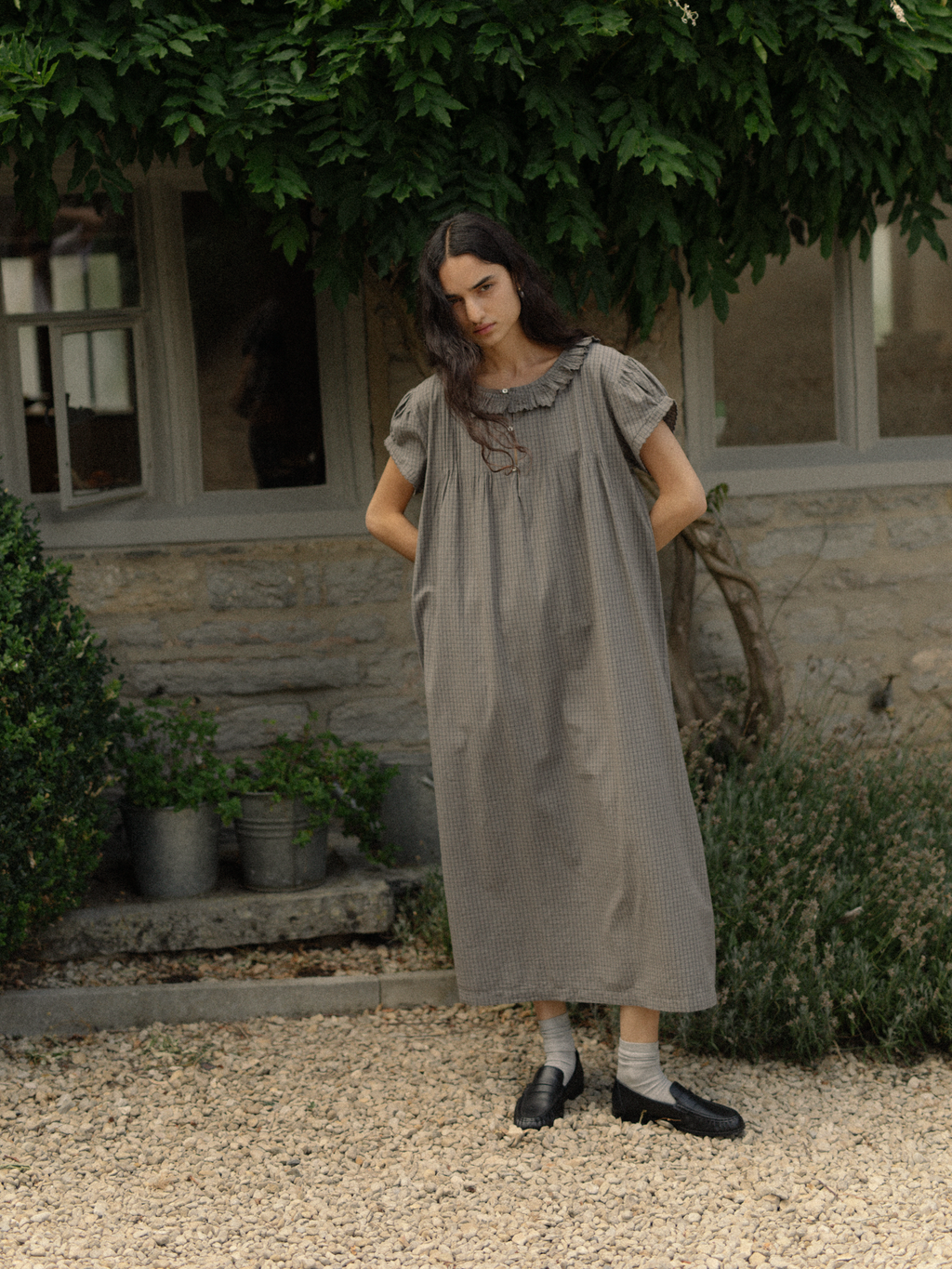 Clover Dress Grey Check