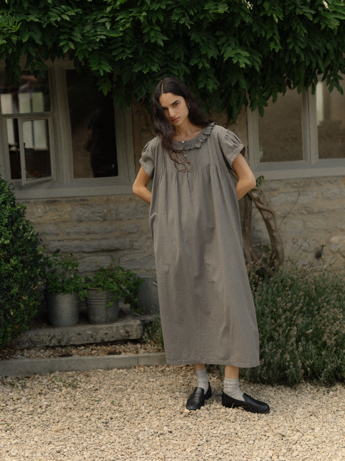 Clover Dress Grey Check