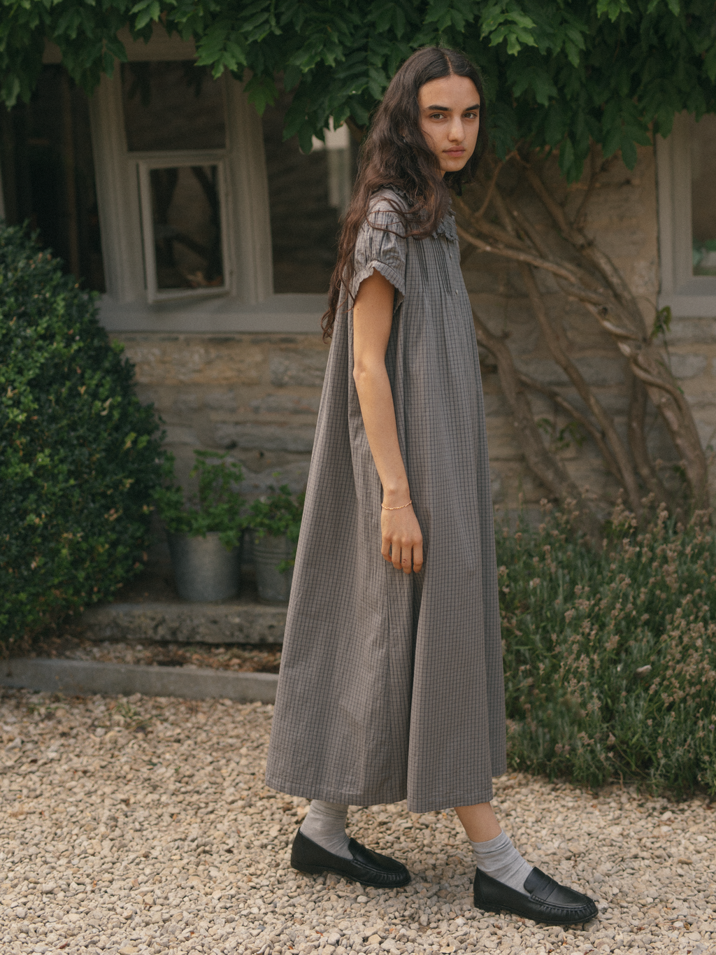 Clover Dress Grey Check