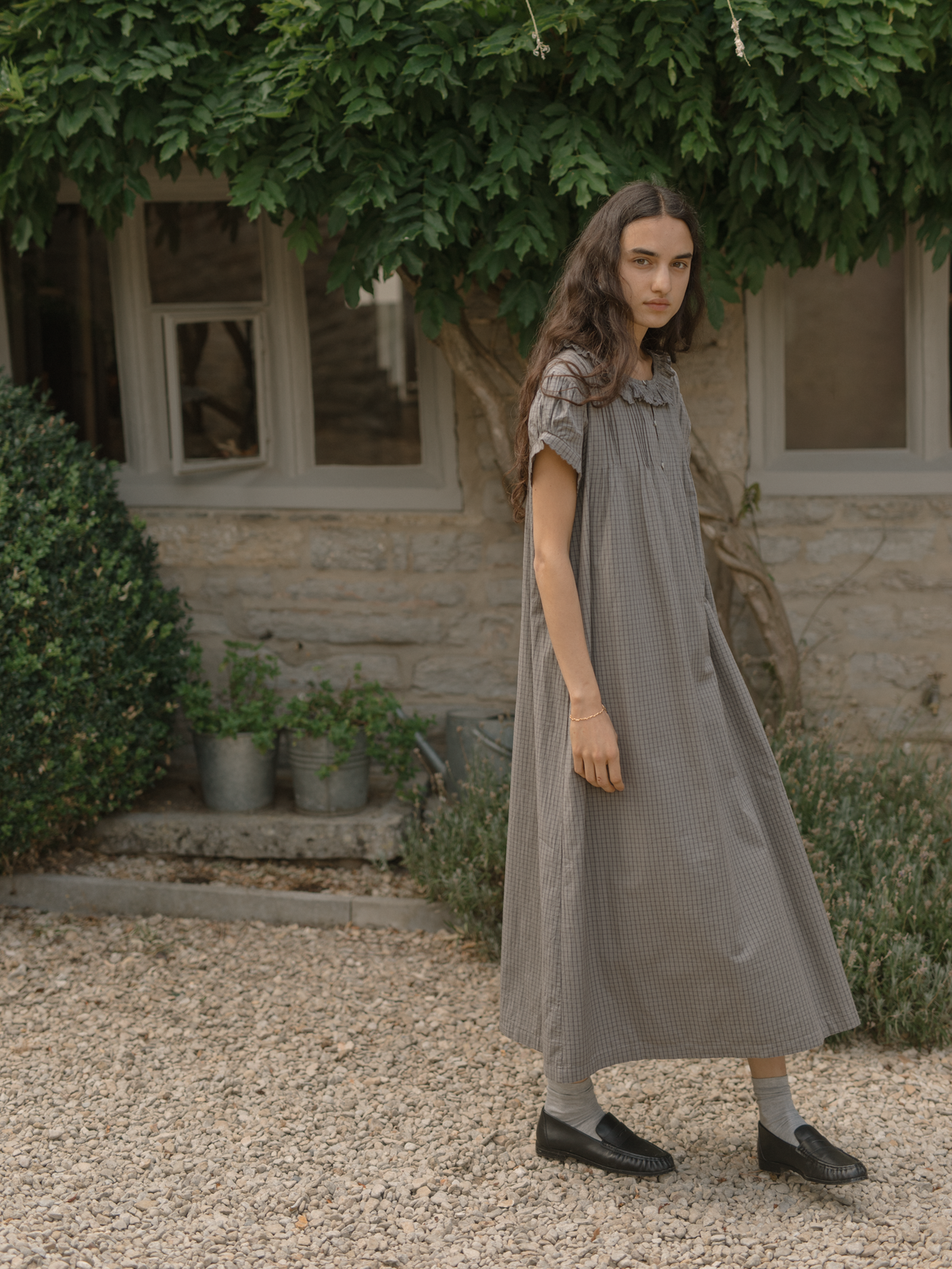 Clover Dress Grey Check