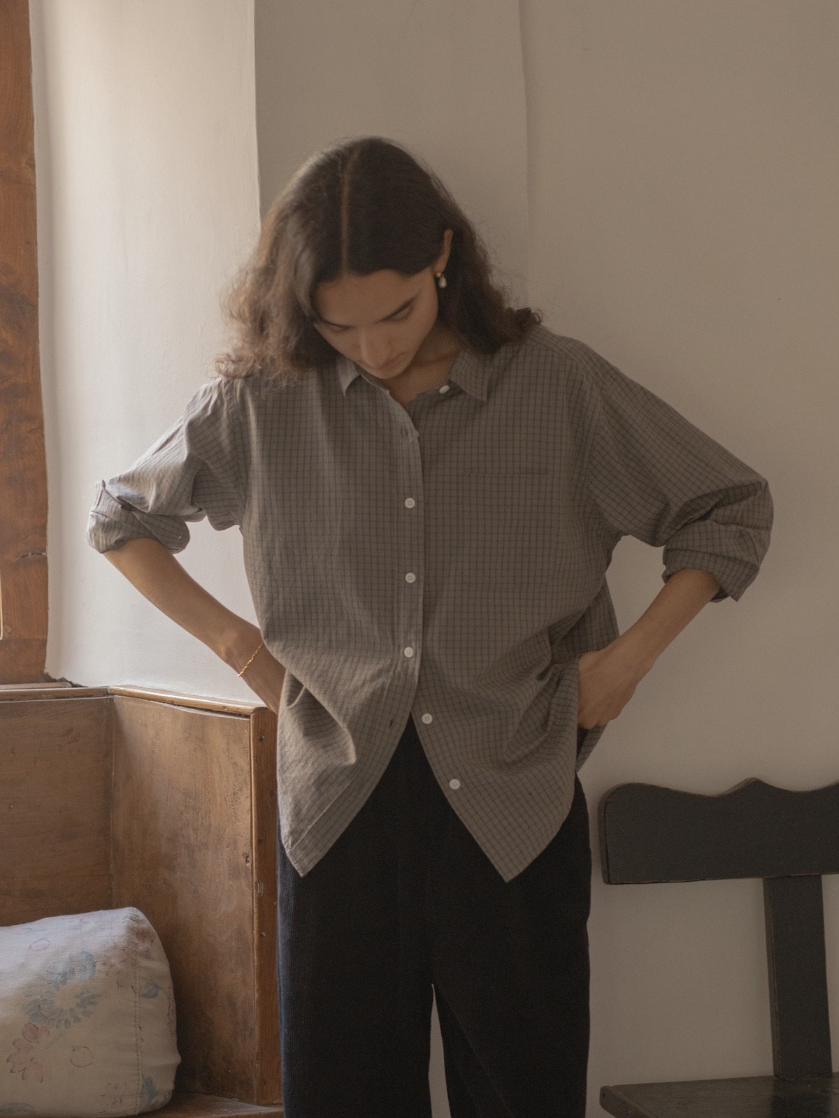 Britta Shirt Grey Check