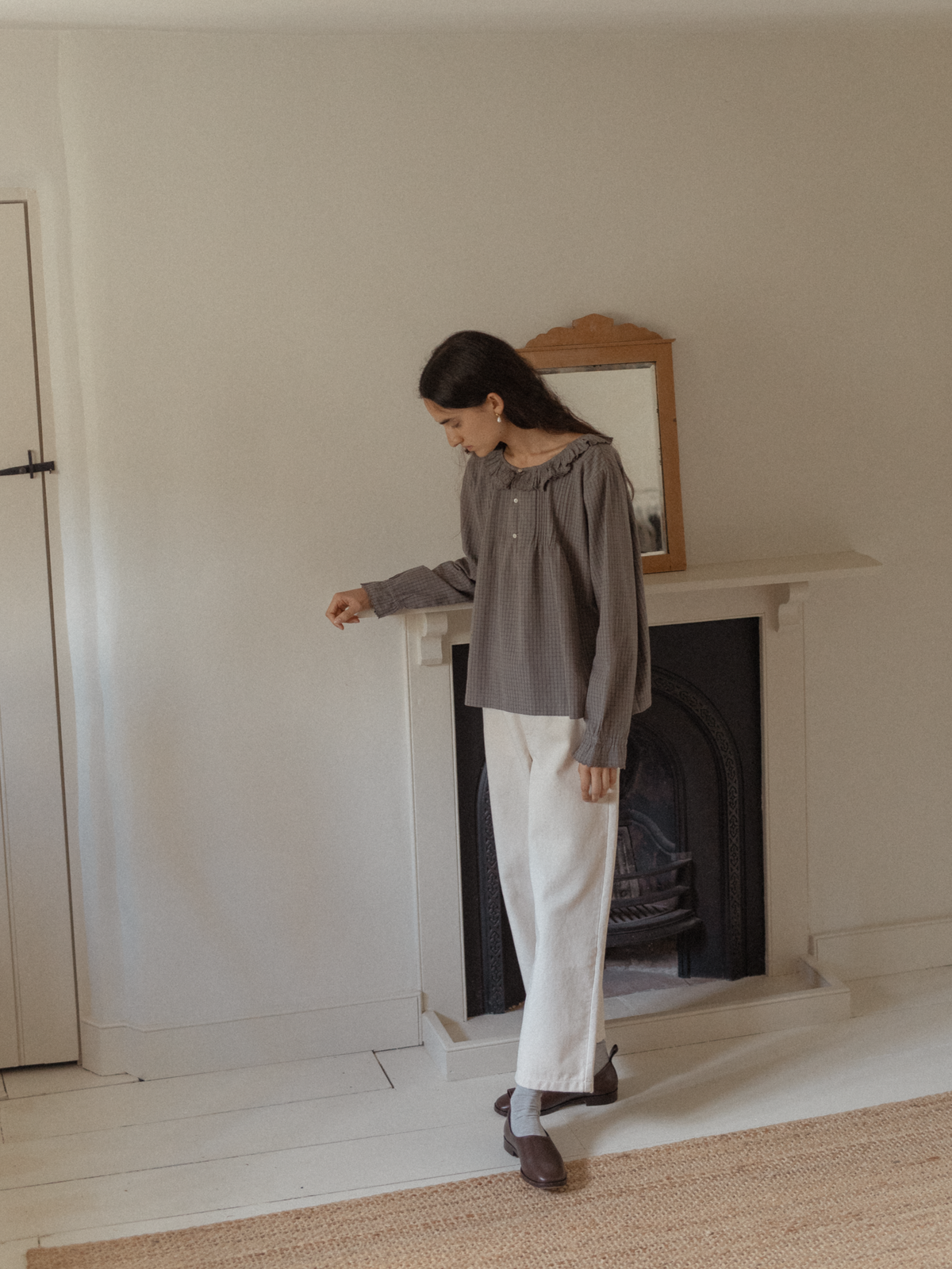 Isla Blouse Grey Check