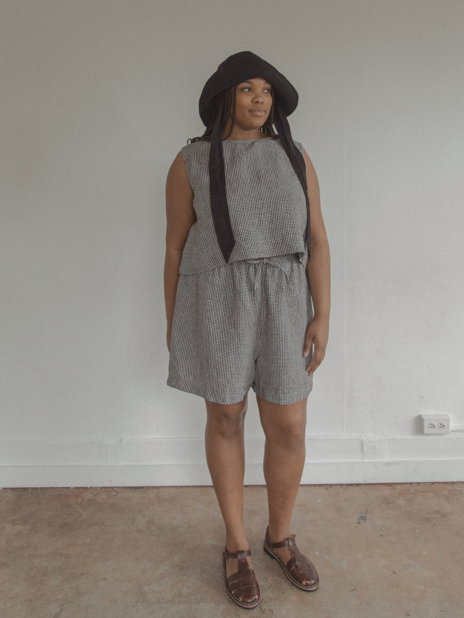 August Short in Gingham Noir