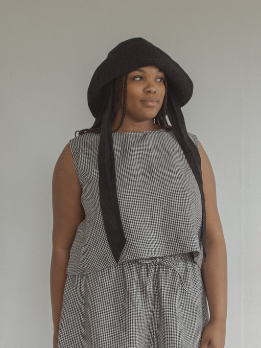 Finley Top Gingham Noir