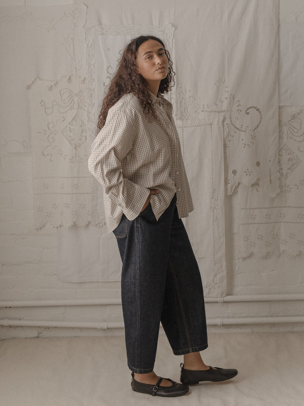 Britta Shirt Beige Check