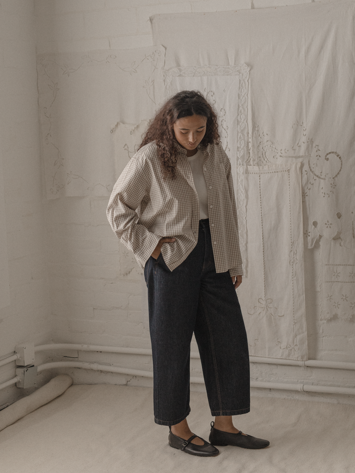 Britta Shirt Beige Check