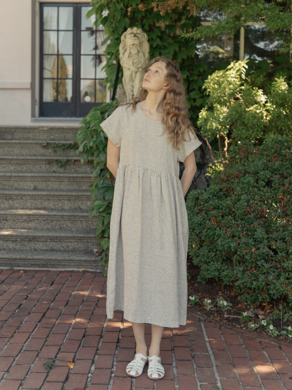 Hazel Dress in Chocolate Stripe