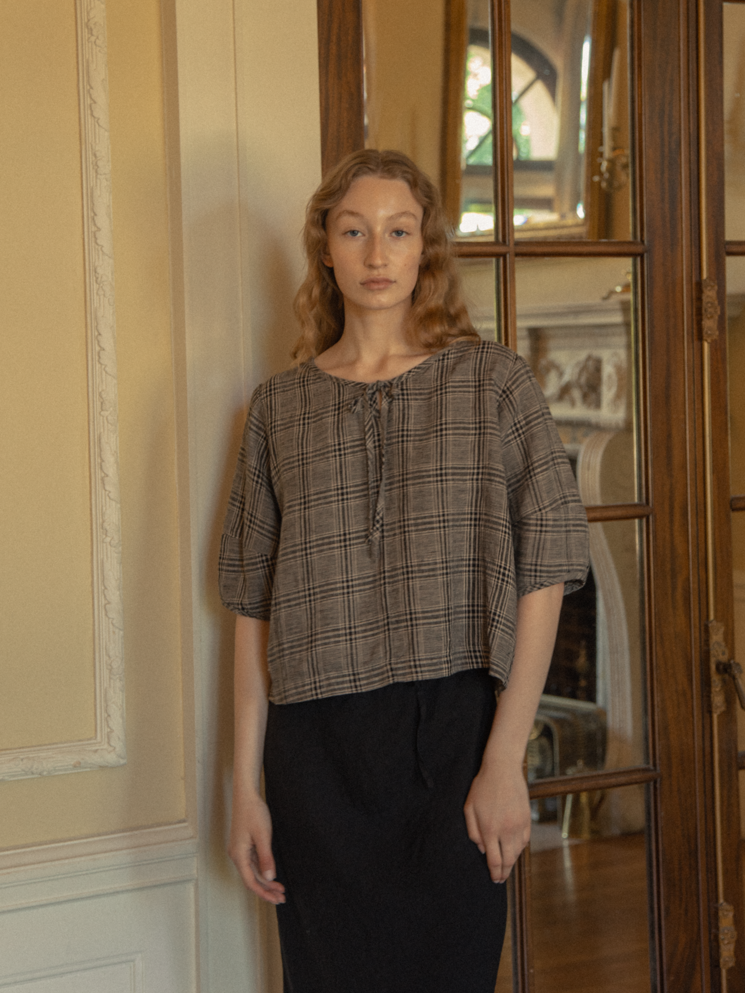 Blair Top Grey Plaid