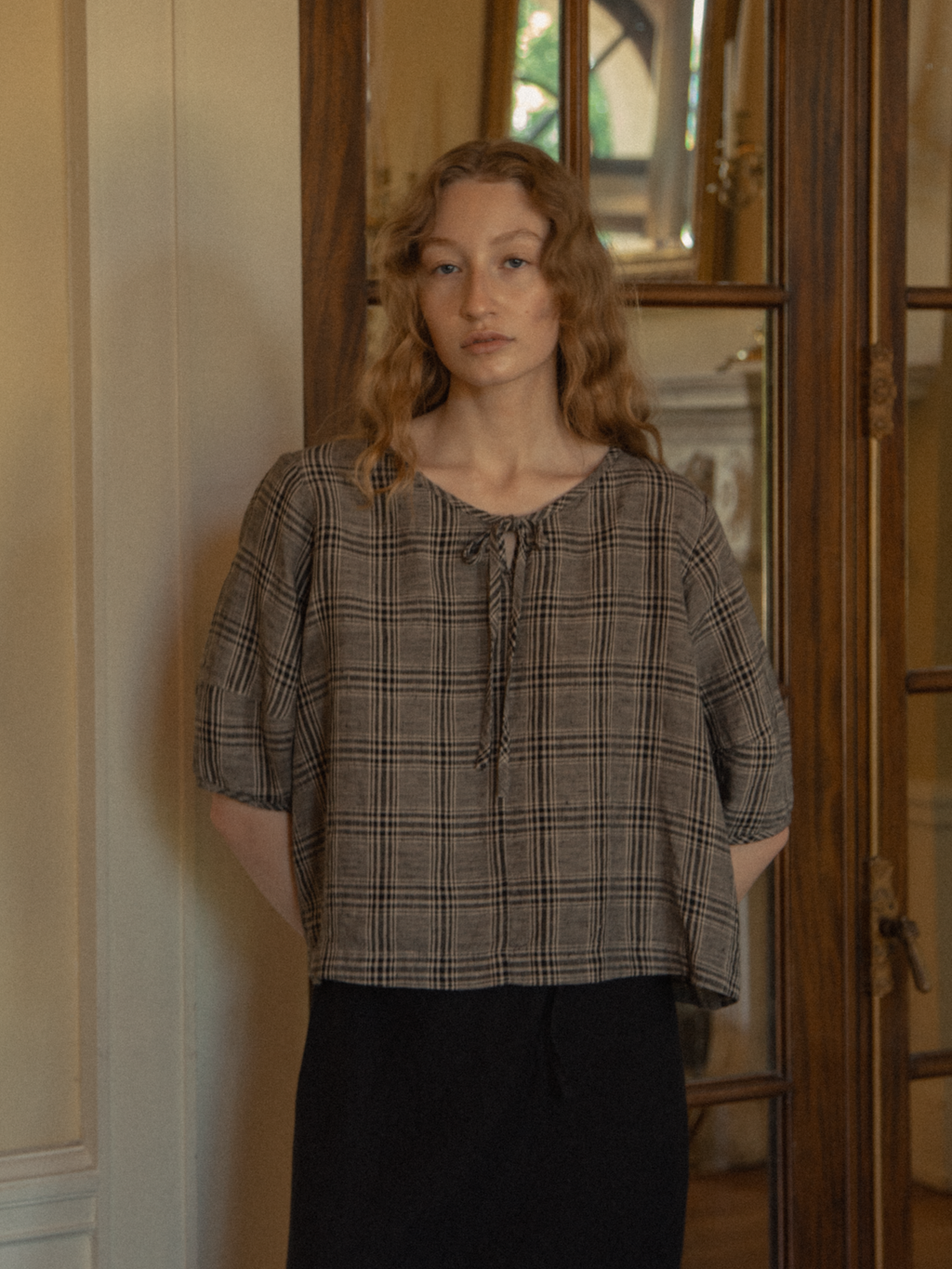 Blair Top Grey Plaid