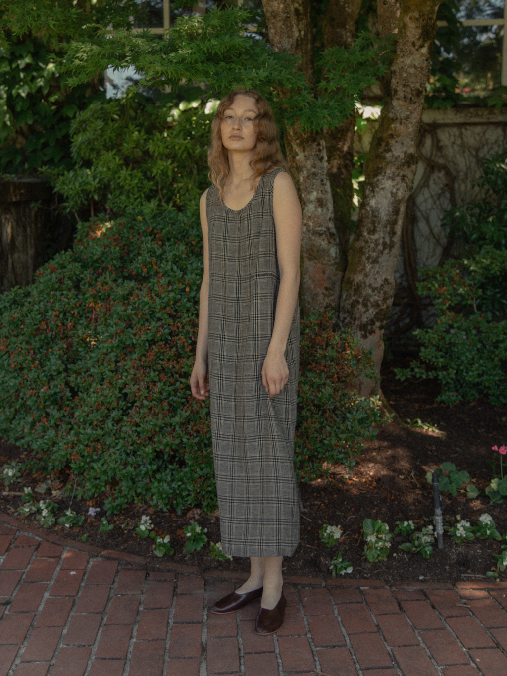 Heidi Dress Grey Plaid