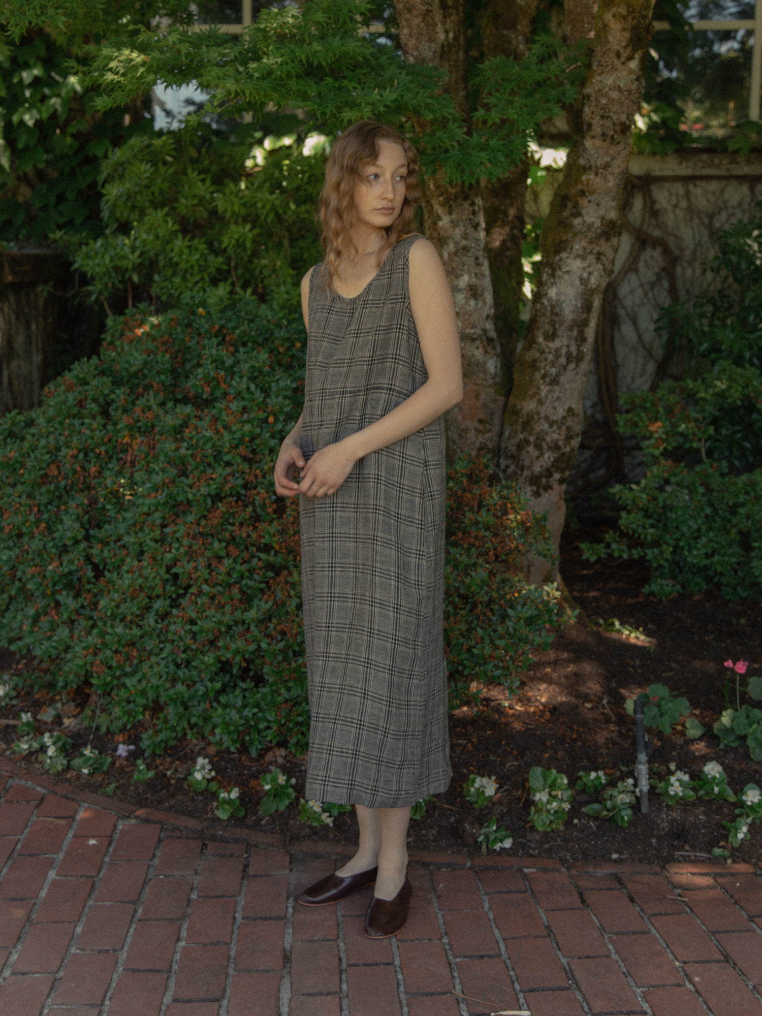 Heidi Dress Grey Plaid