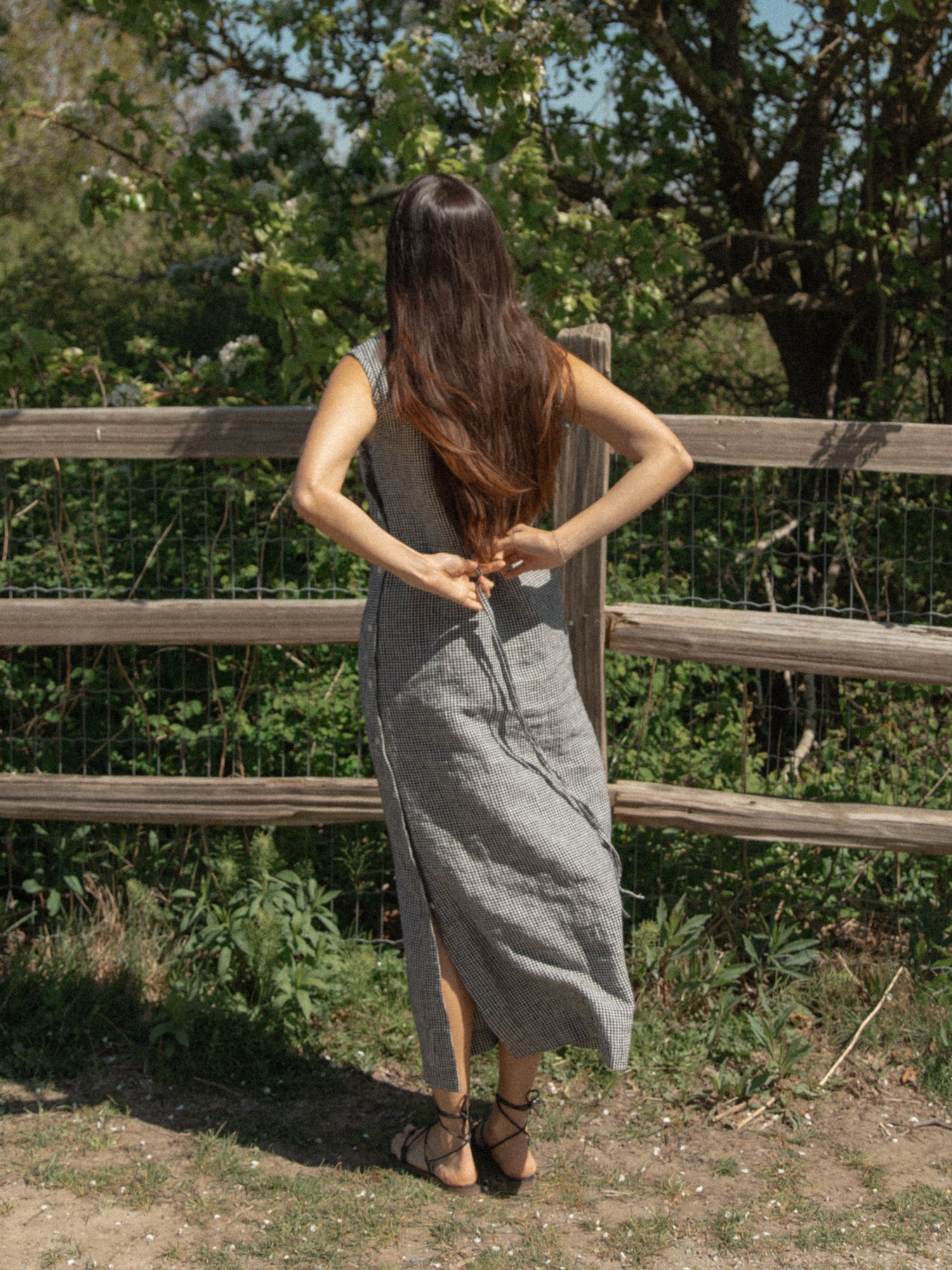 Bella Dress in Gingham Noir