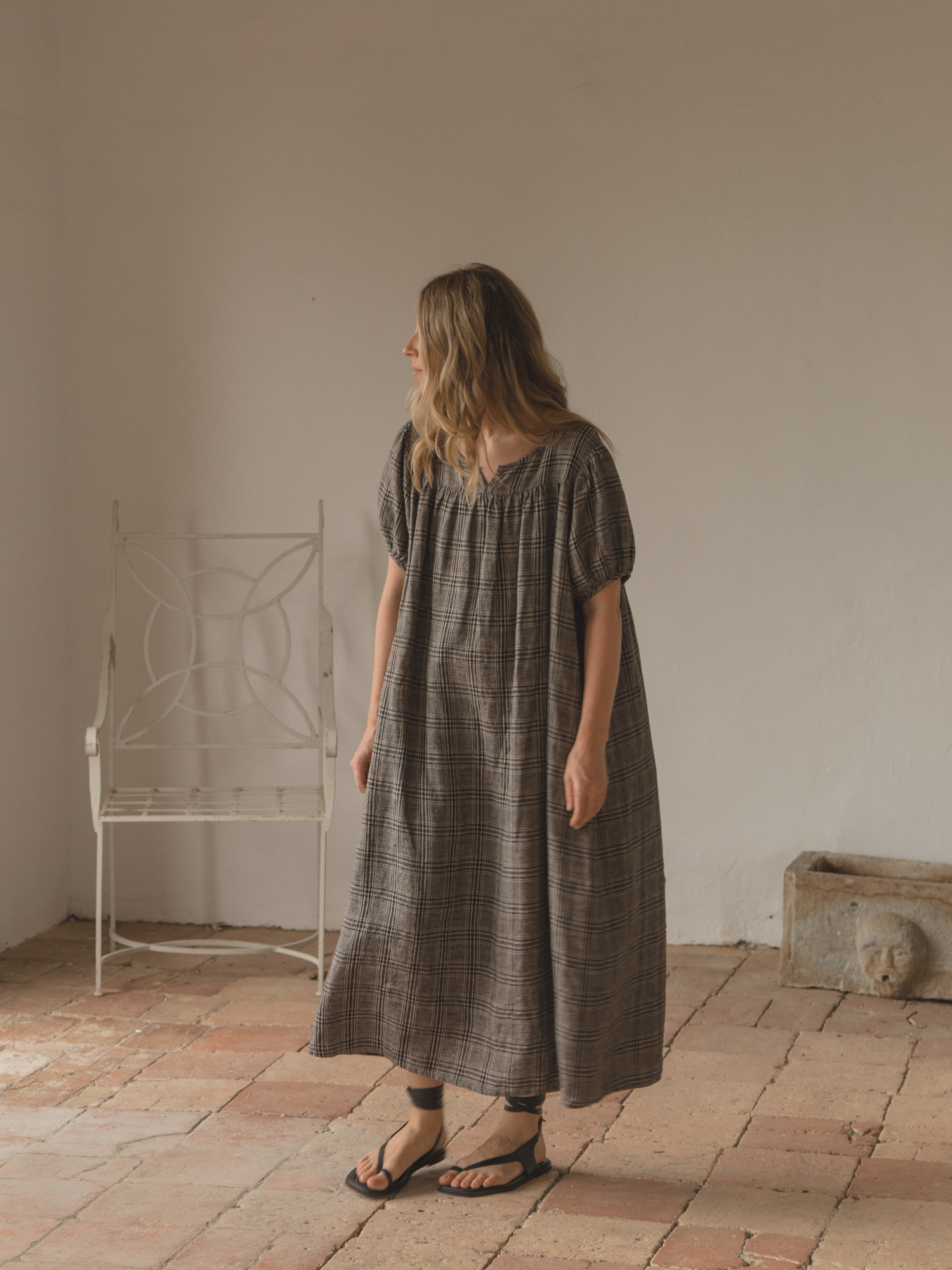 Lucy Dress Grey Plaid