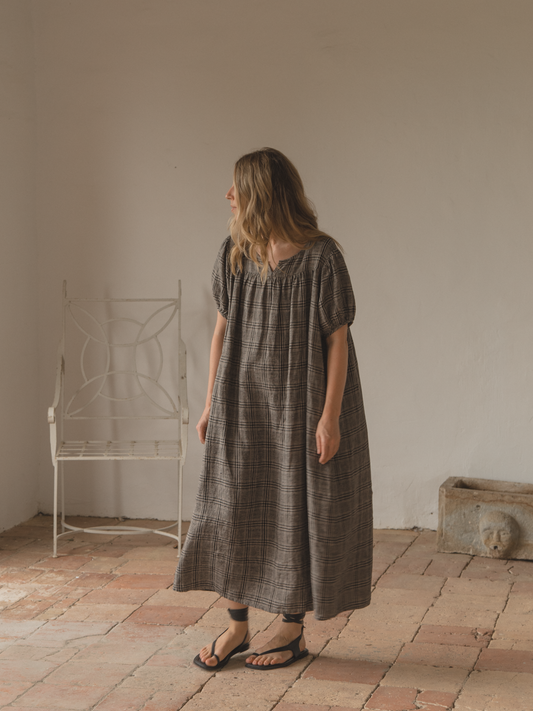 Lucy Dress Grey Plaid