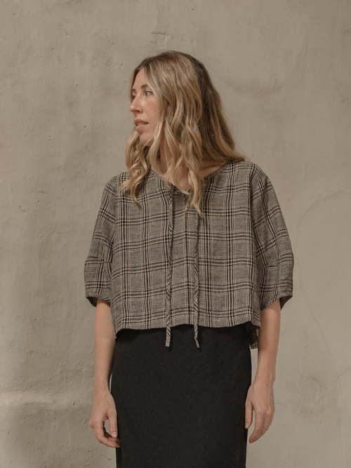 Blair Top Grey Plaid
