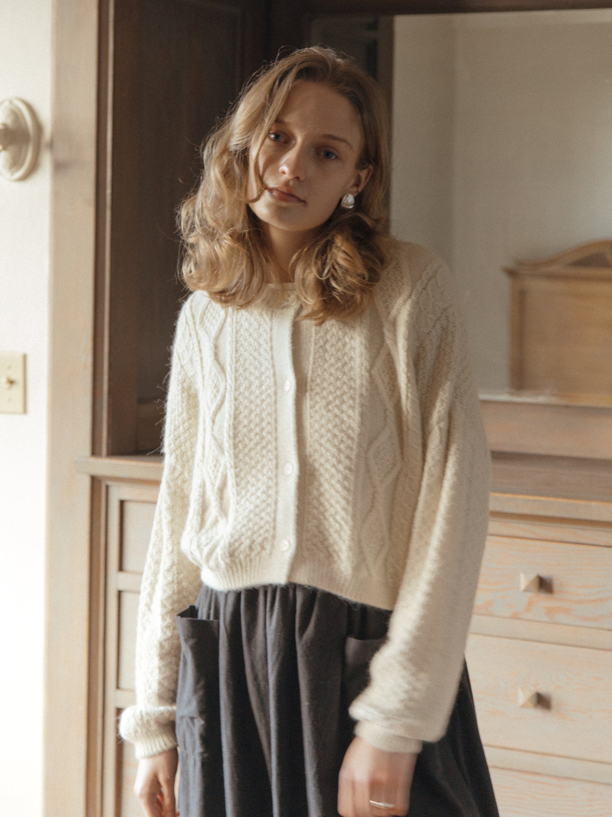 Dawes Cardigan in Ivory