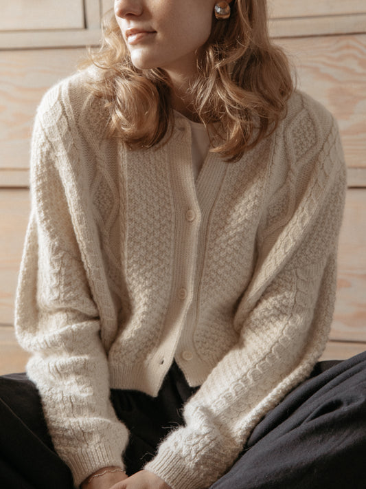 Dawes Cardigan in Ivory