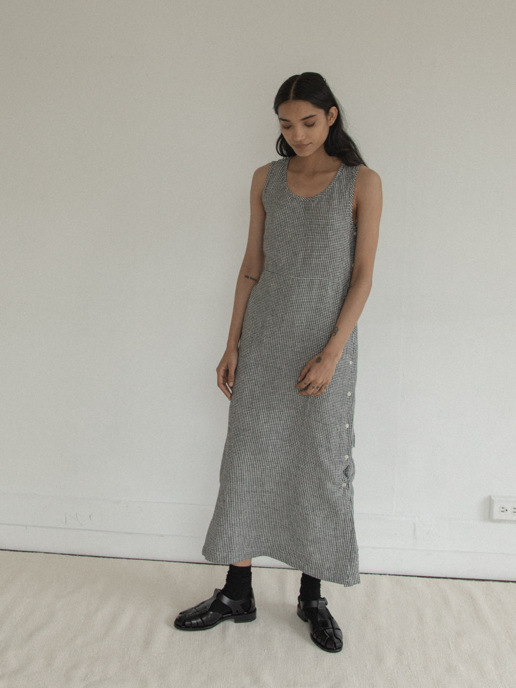 Bella Dress in Gingham Noir