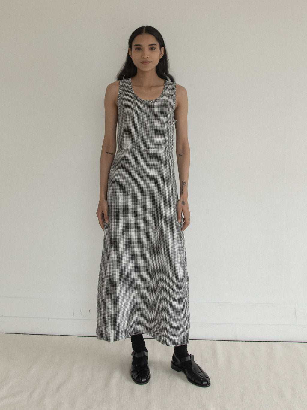 Bella Dress in Gingham Noir