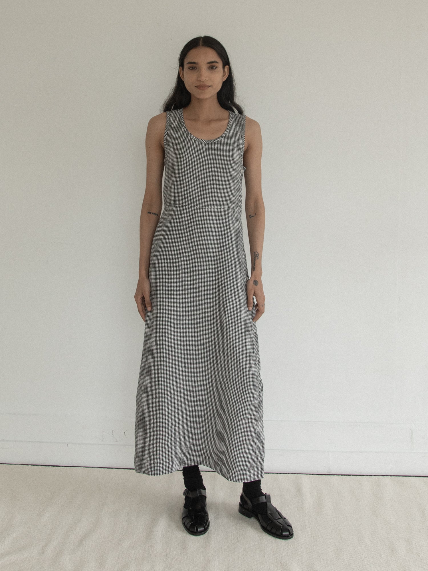 Bella Dress in Gingham Noir