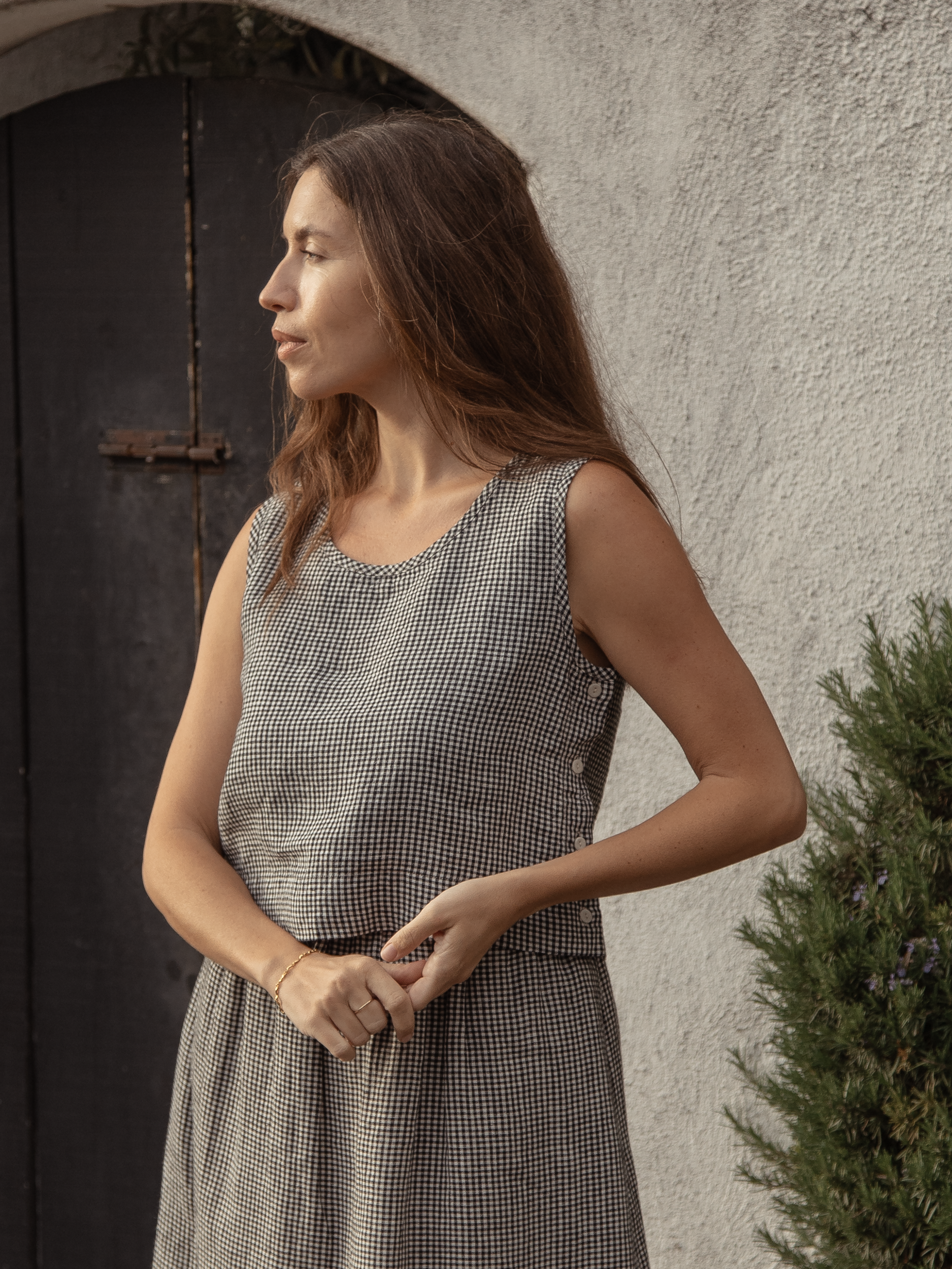Eva Top Gingham Noir
