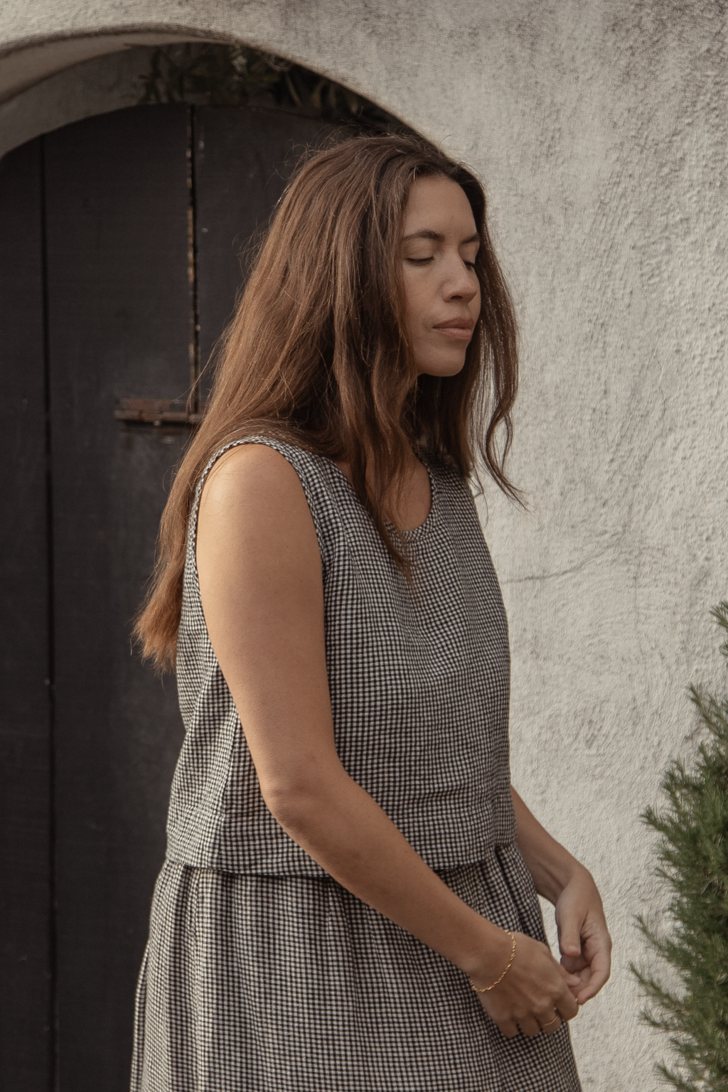 Eva Top Gingham Noir