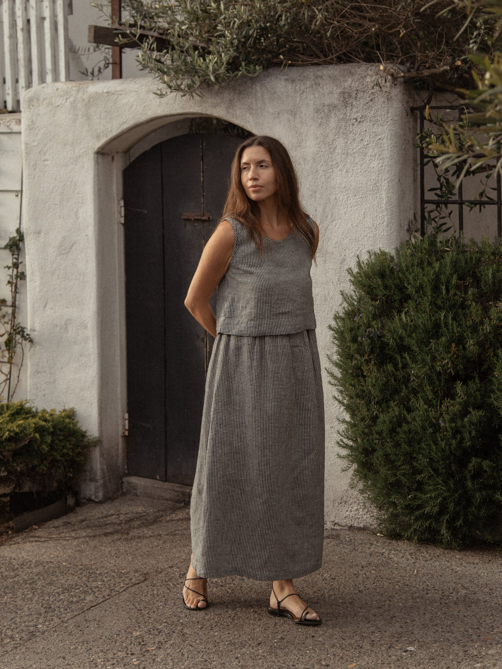 Adrie Skirt in Gingham Noir