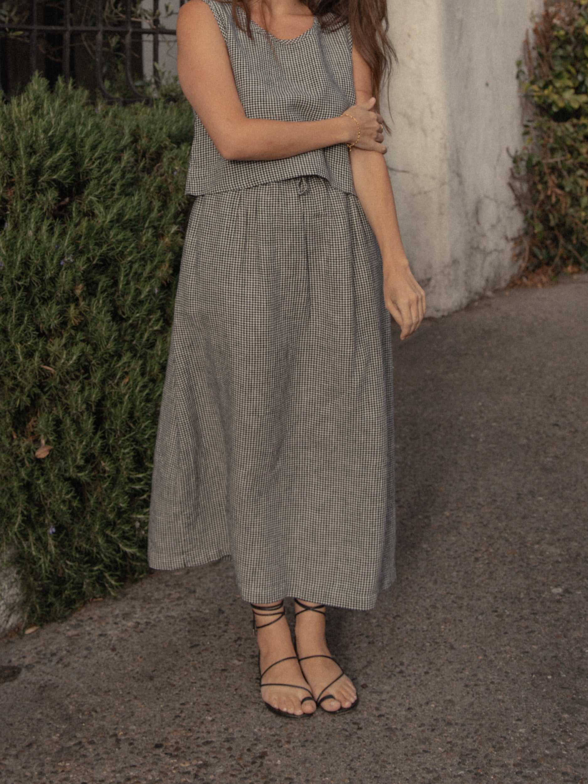 Adrie Skirt in Gingham Noir