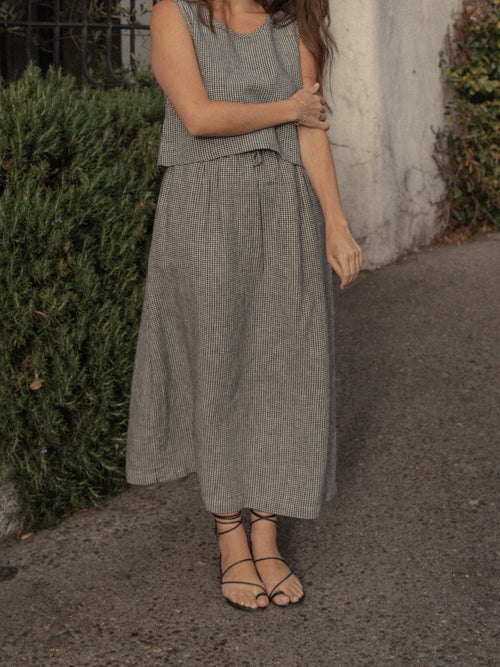 Adrie Skirt in Gingham Noir