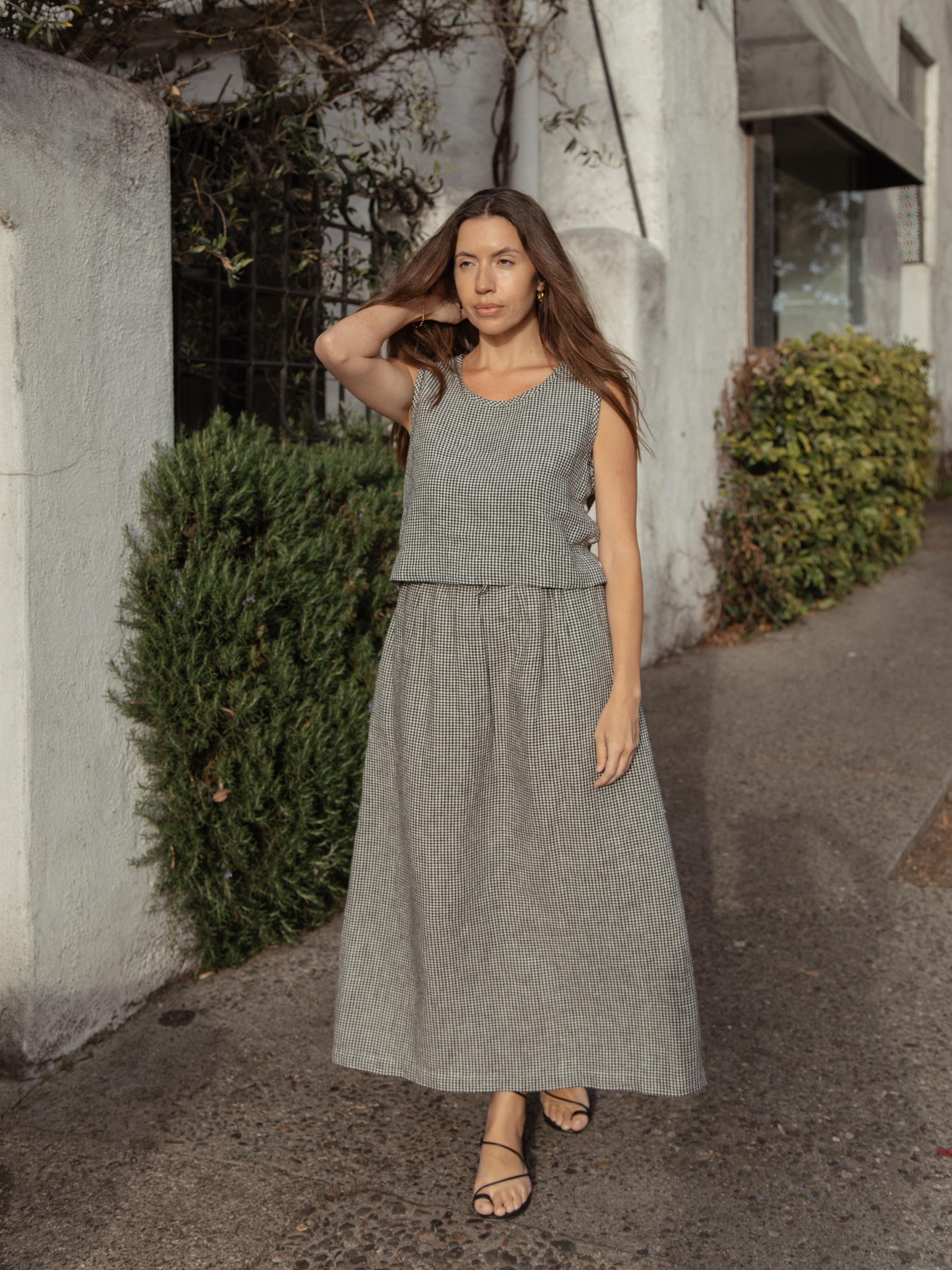Eva Top Gingham Noir