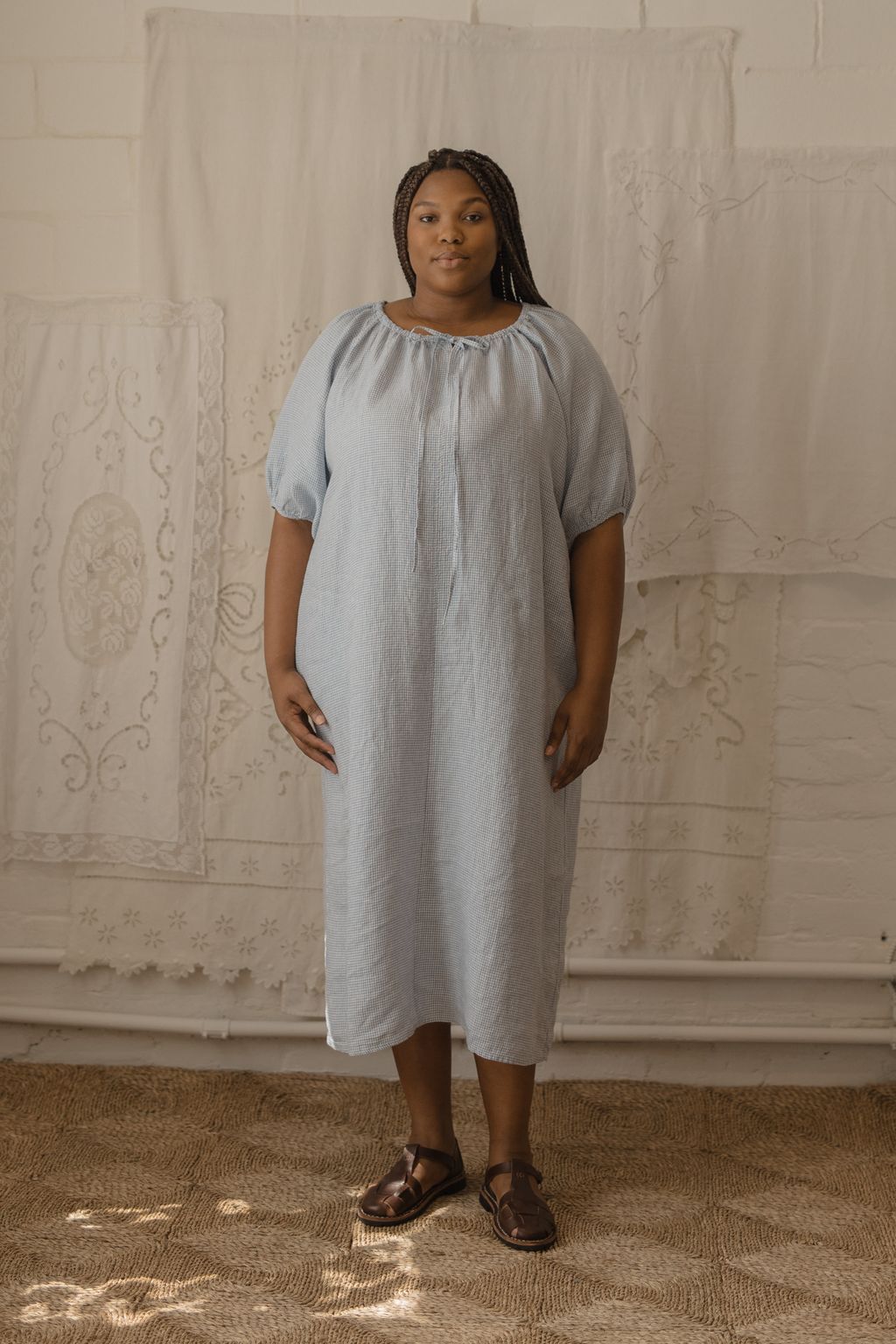 Jones Dress Pale Blue Gingham