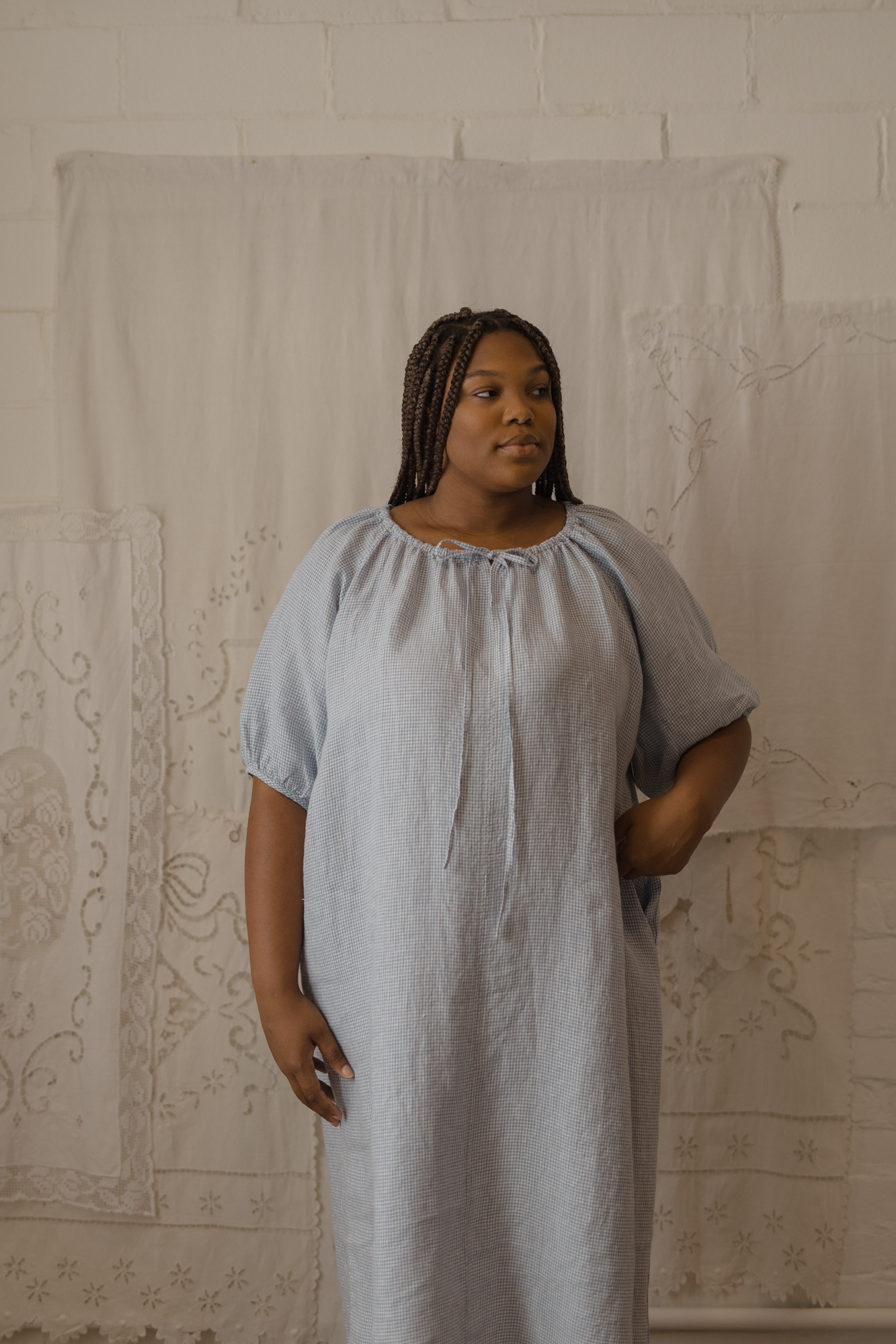 Jones Dress Pale Blue Gingham