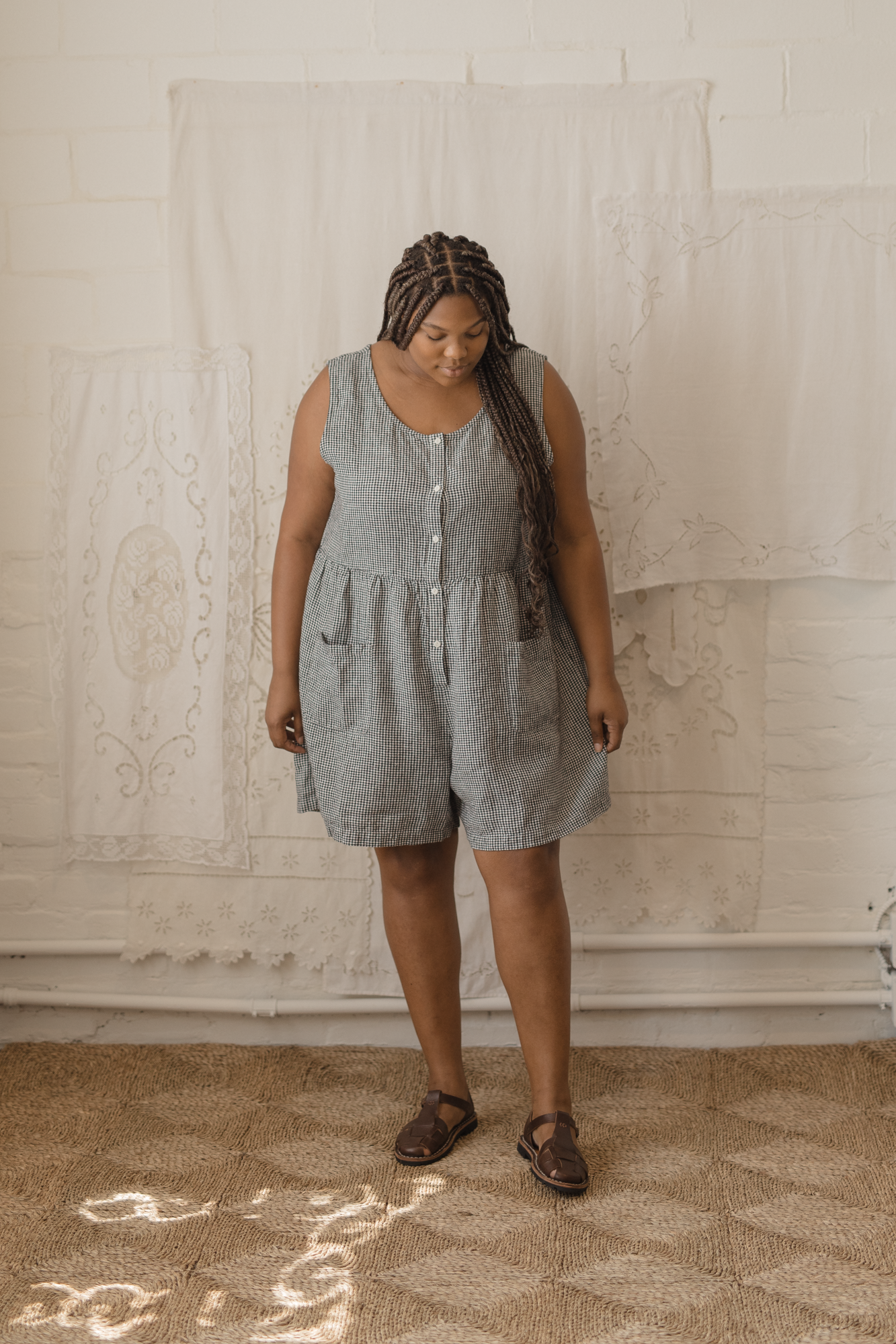 Dottie Romper Gingham Noir