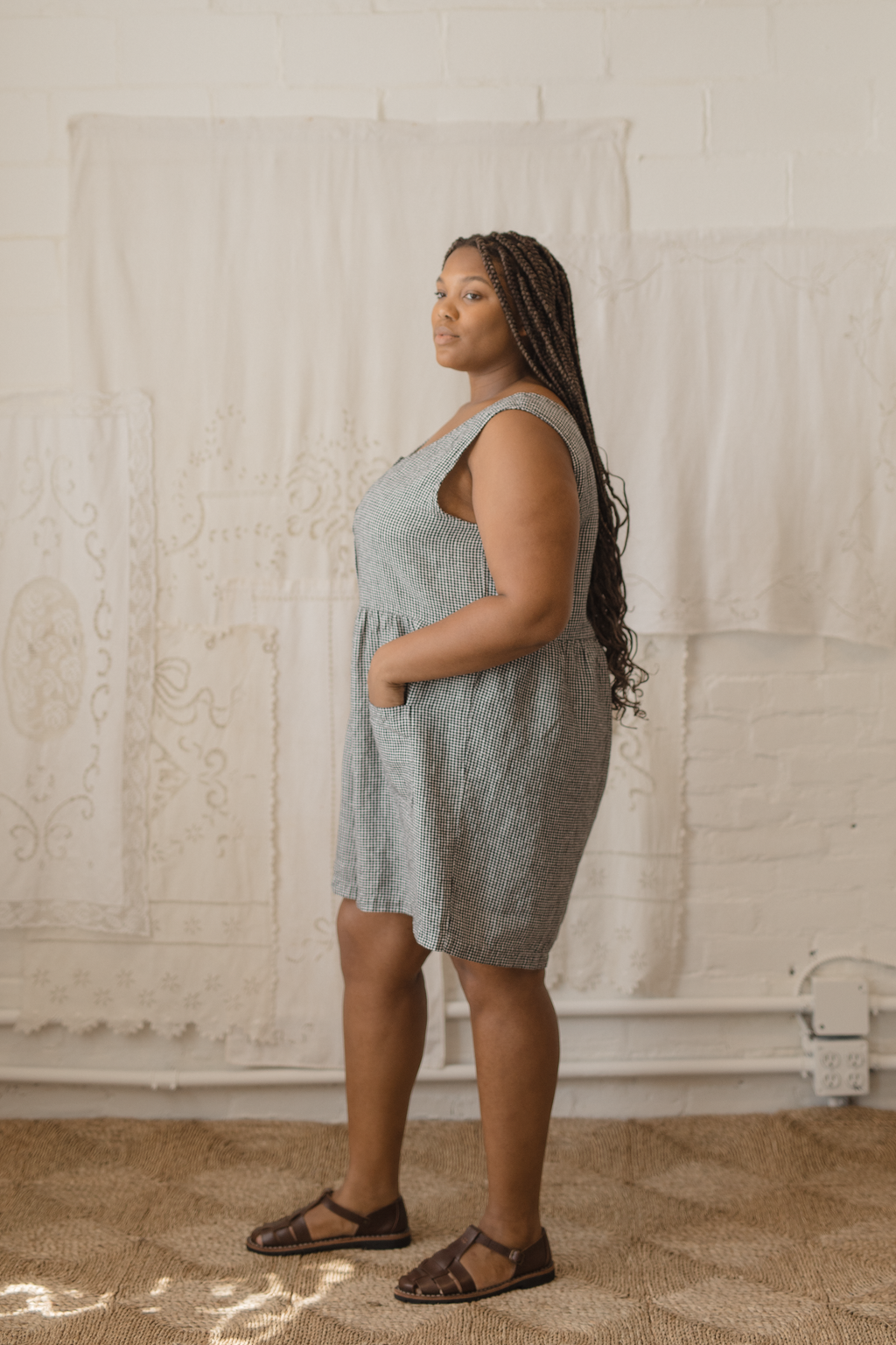 Dottie Romper Gingham Noir