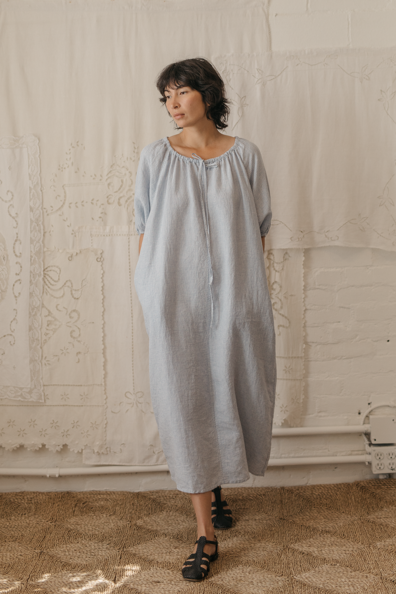 Jones Dress Pale Blue Gingham