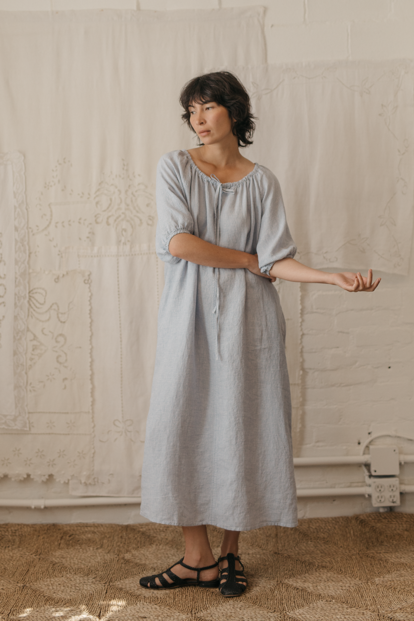 Jones Dress Pale Blue Gingham