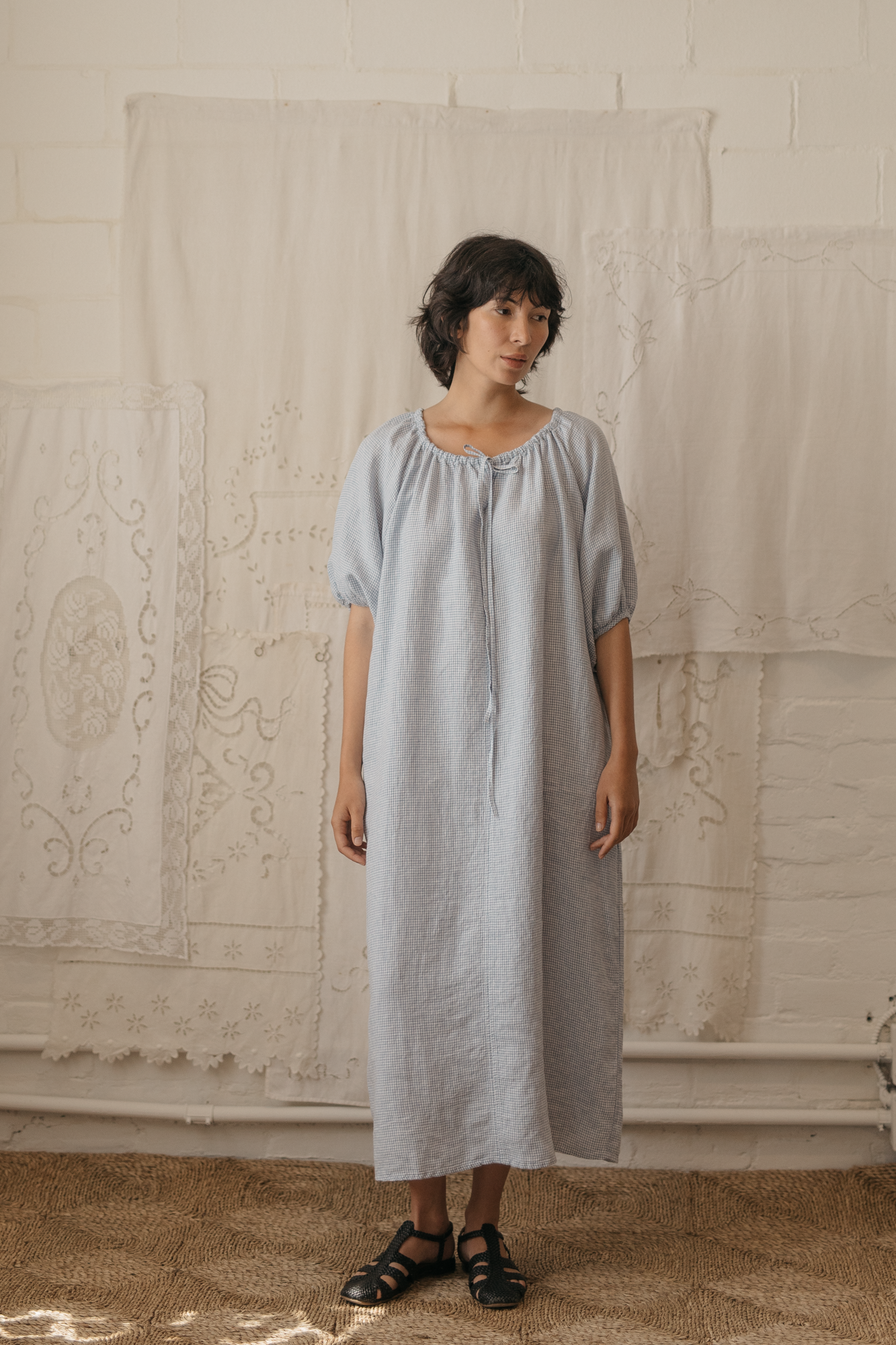 Jones Dress Pale Blue Gingham