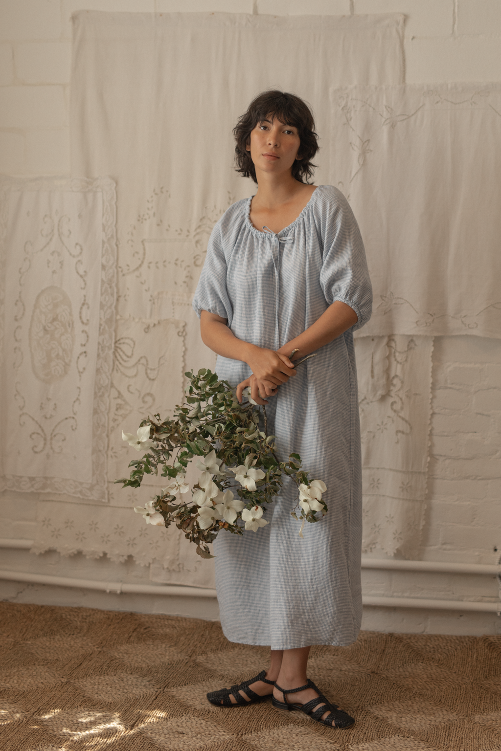 Jones Dress Pale Blue Gingham