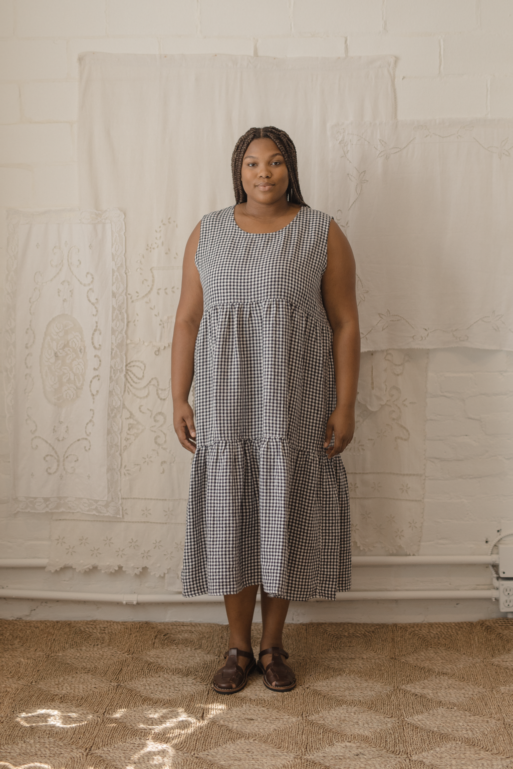 Farah Dress Marine Gingham
